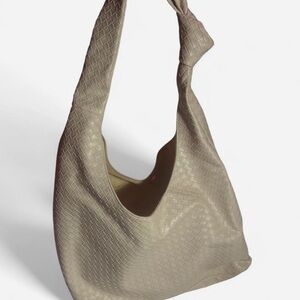 Cream Woven Tote Bag
